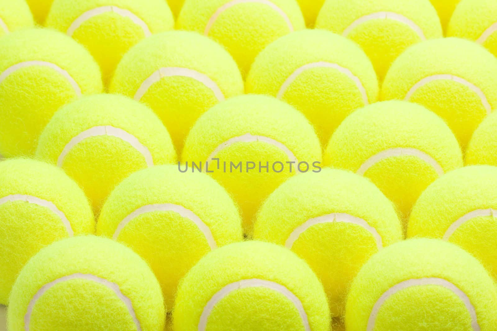 Macro Set of Brand New Tennis Balls.