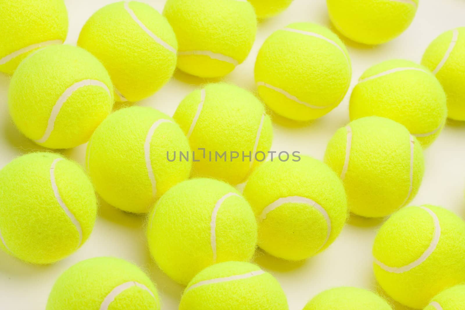 Macro Set of Brand New Tennis Balls.