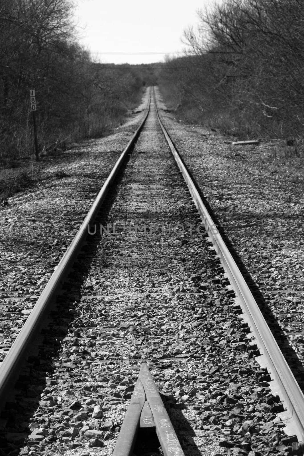 a long straight railroad track