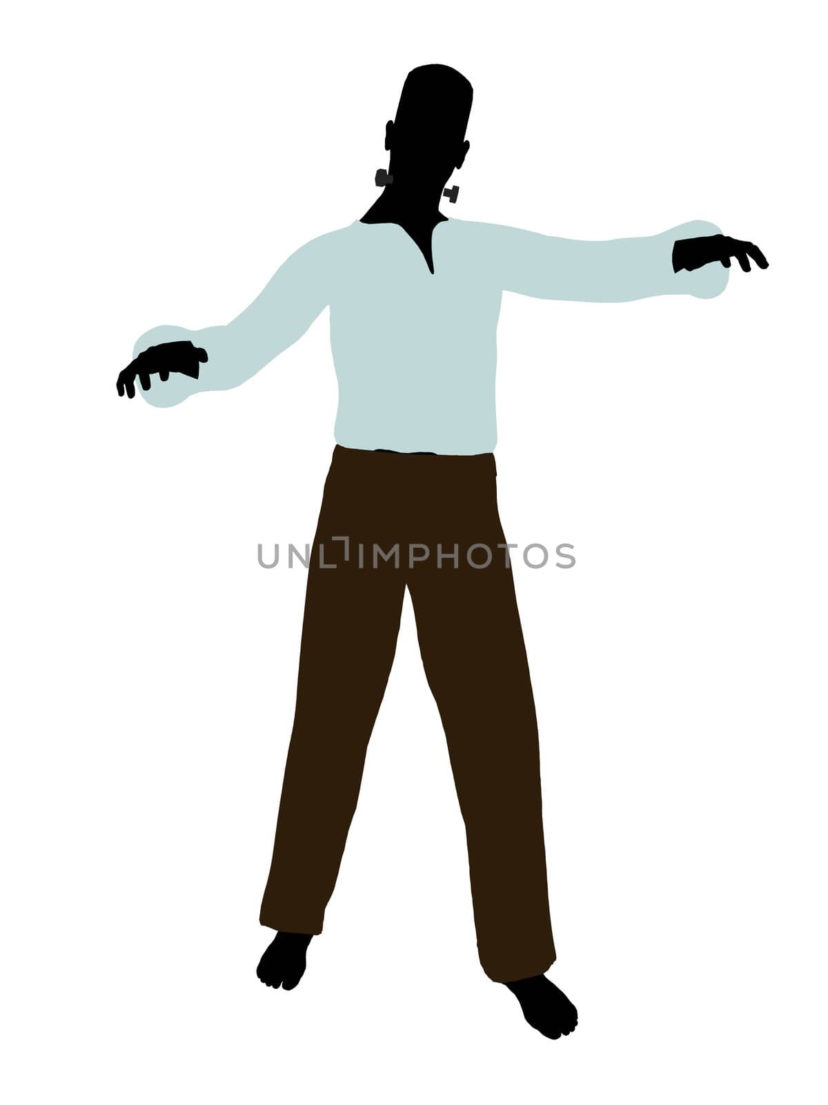 Frankenstein  halloween silhouette illustration on a white background