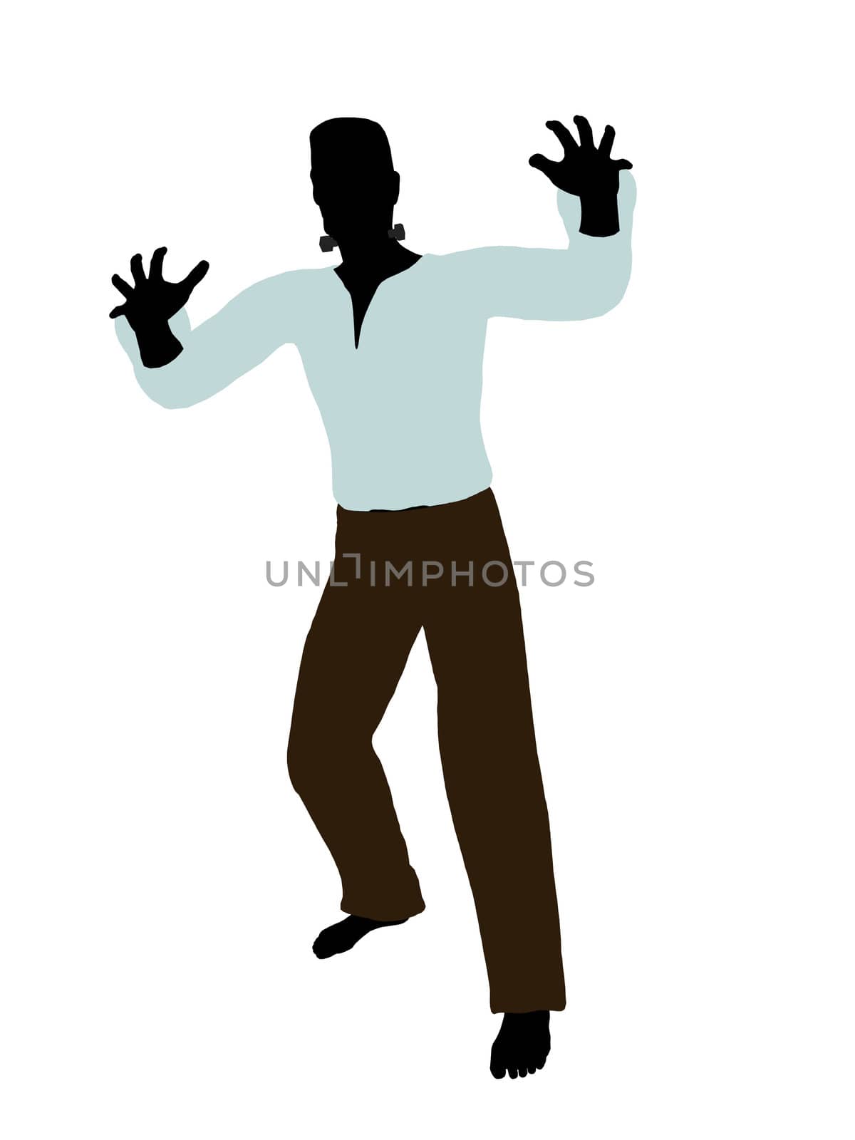 Frankenstein  halloween silhouette illustration on a white background