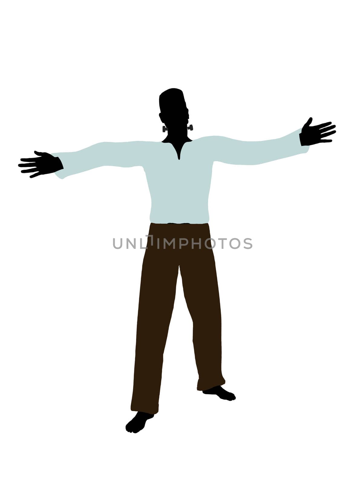 Frankenstein  halloween silhouette illustration on a white background