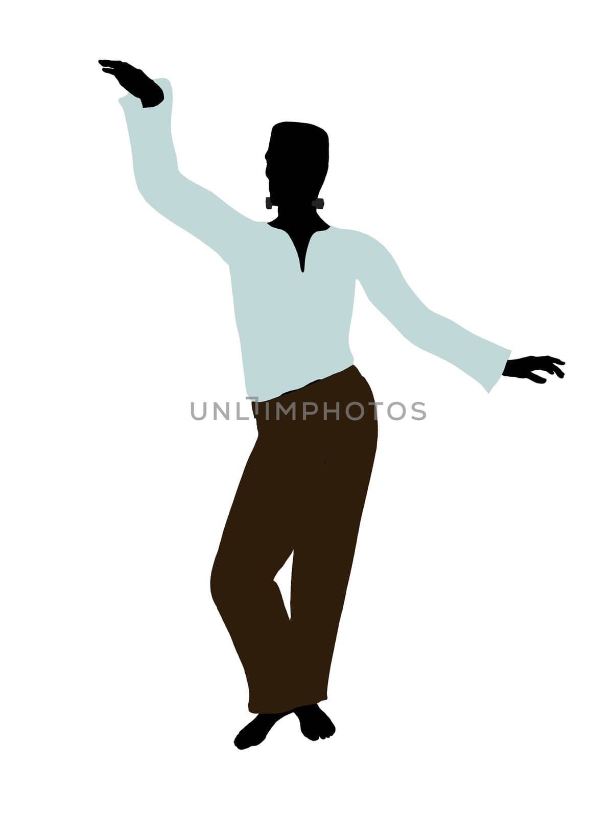 Frankenstein  halloween silhouette illustration on a white background