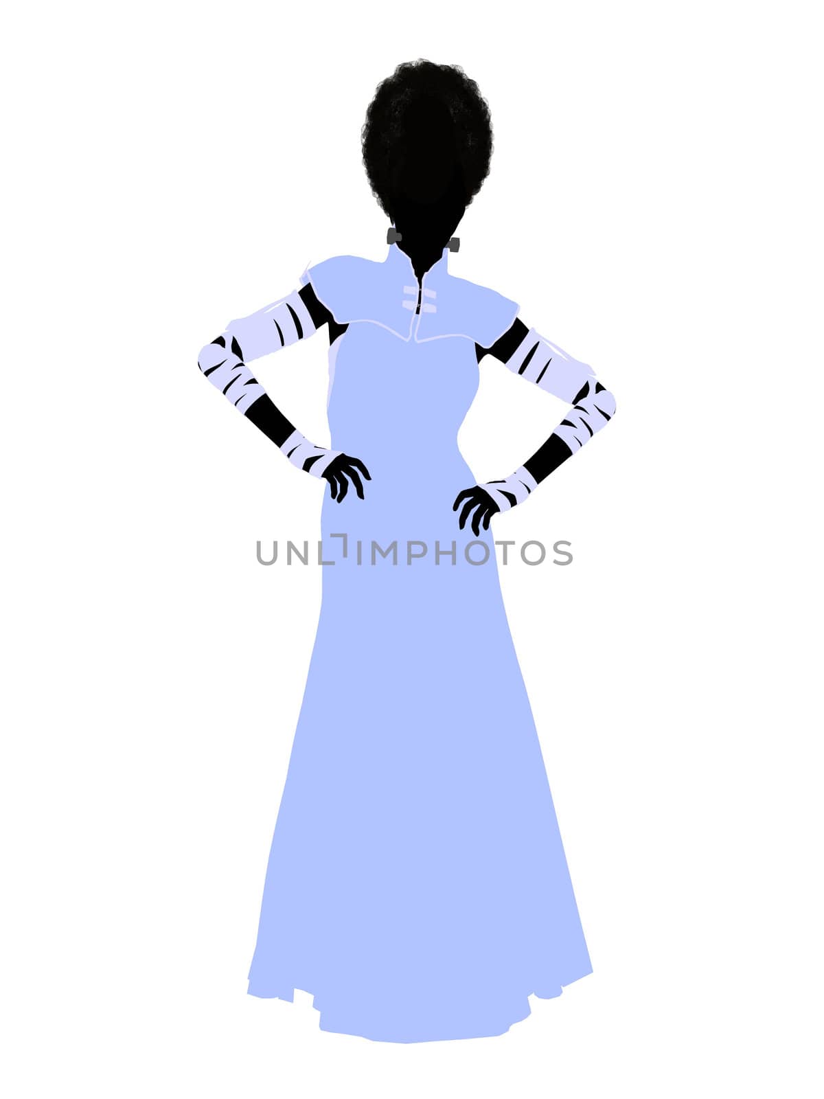 Frankensteins bride halloween silhouette illustration on a white background