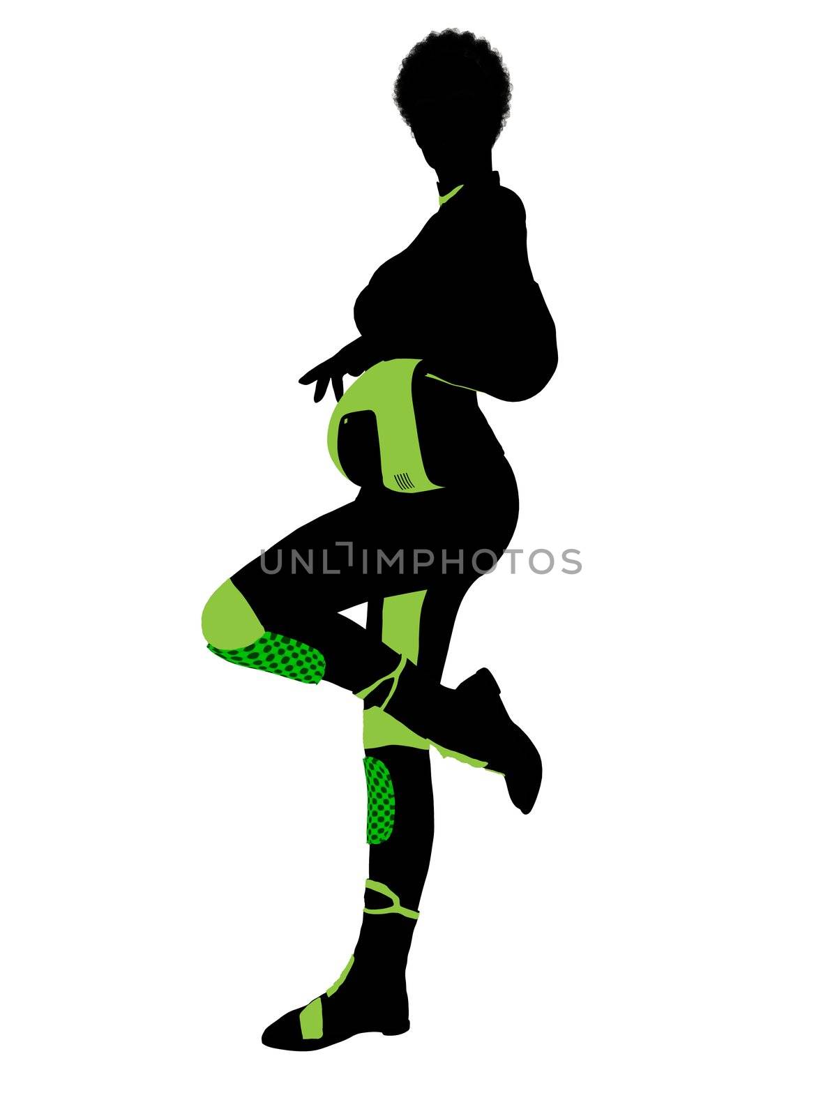 African american female motorcycle rider art illustration silhouette on a white background