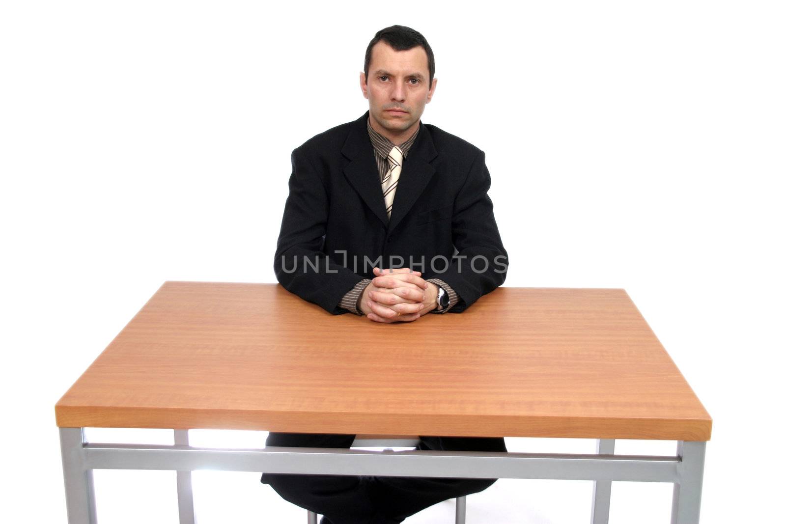 businessman over white studio background
