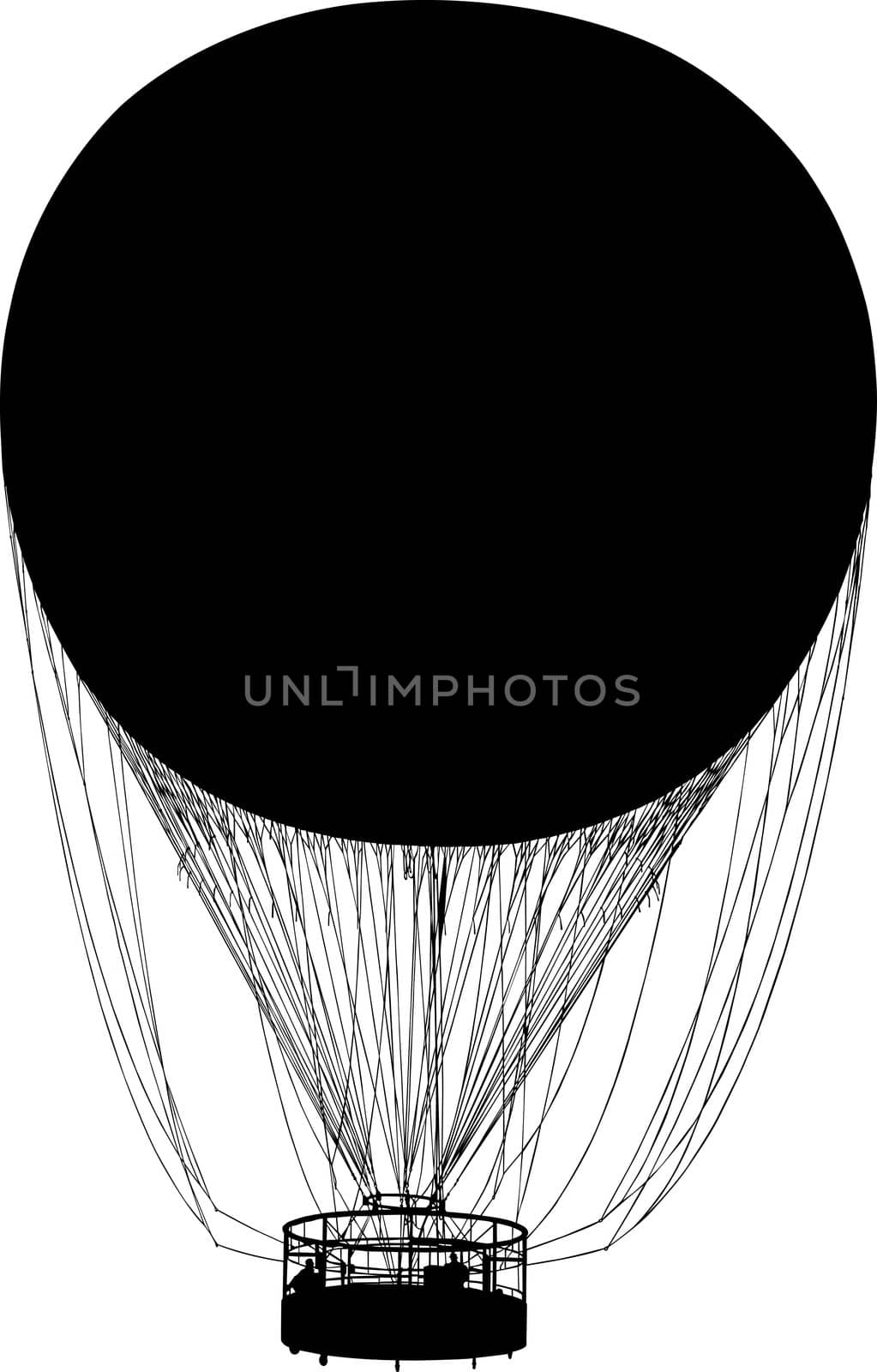 Silhouette of helium gas air balloon