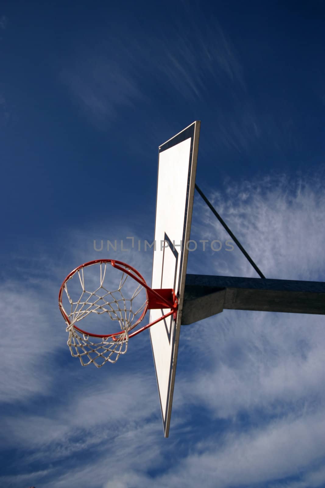 basketball board against blue sky