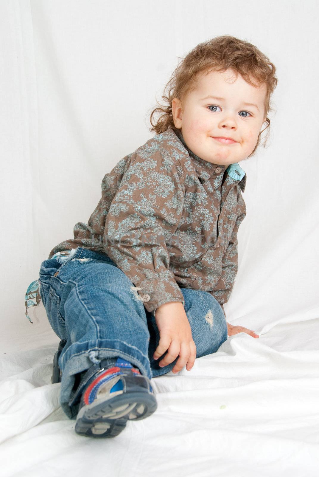 Portrait of 2 years old boy made in studio