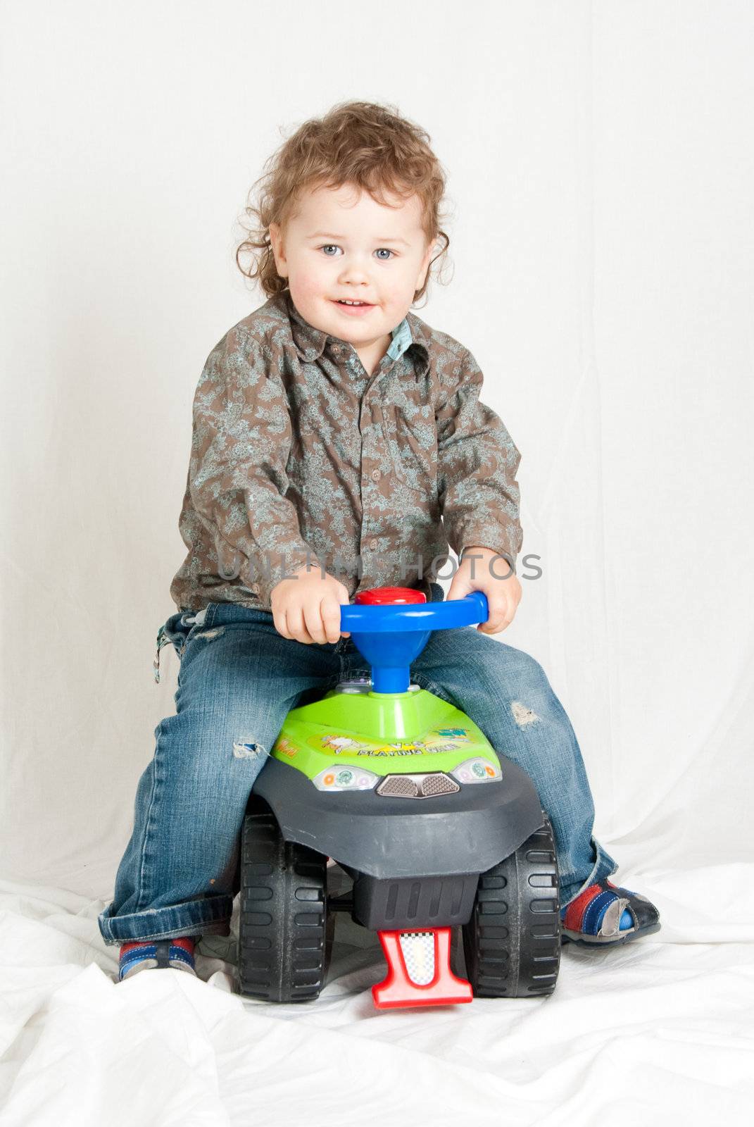 Portrait of 2 years old boy made in studio