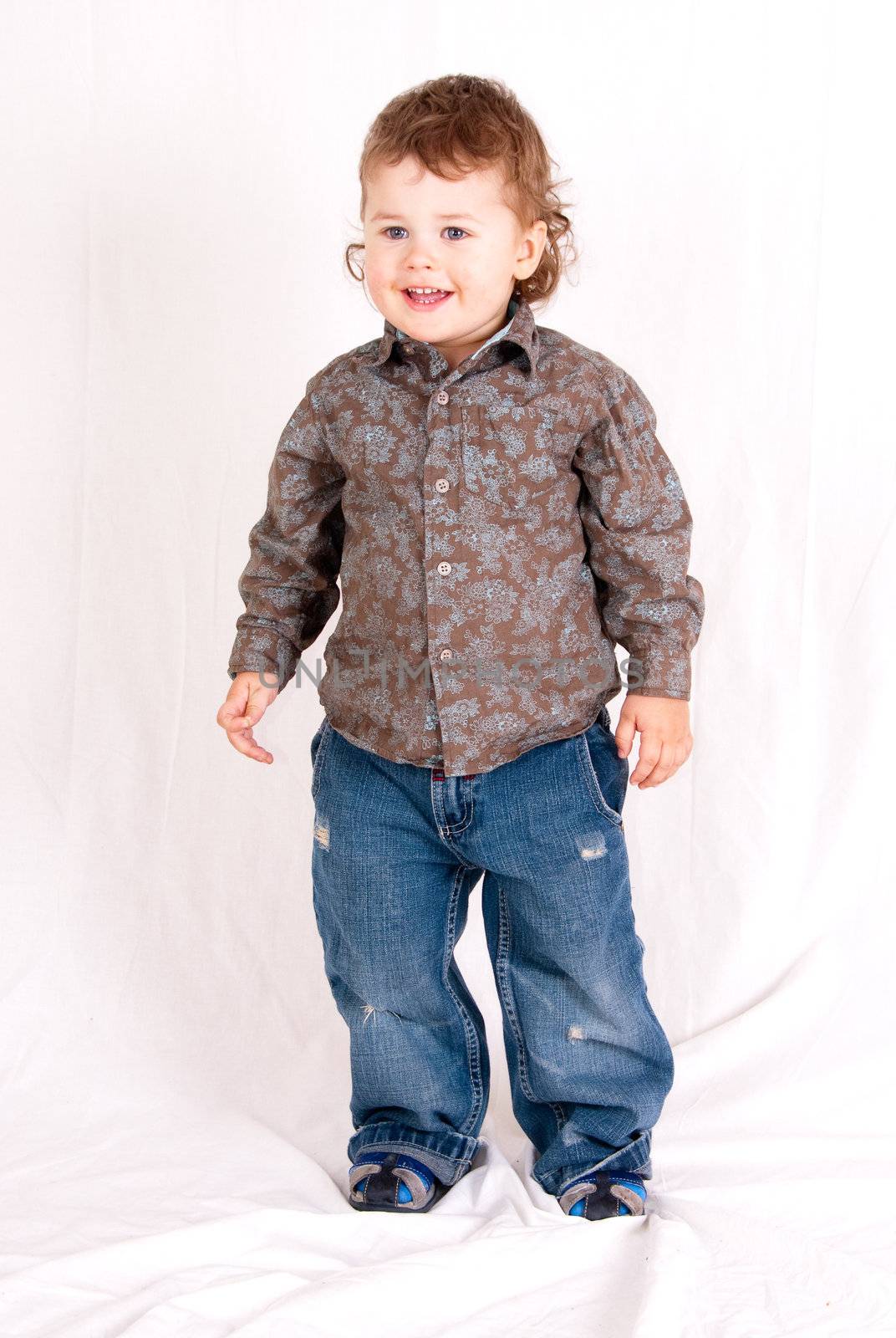 Portrait of 2 years old boy made in studio