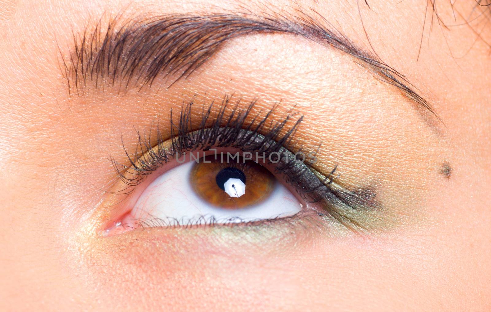 Single Girl's eye with beauty makeup