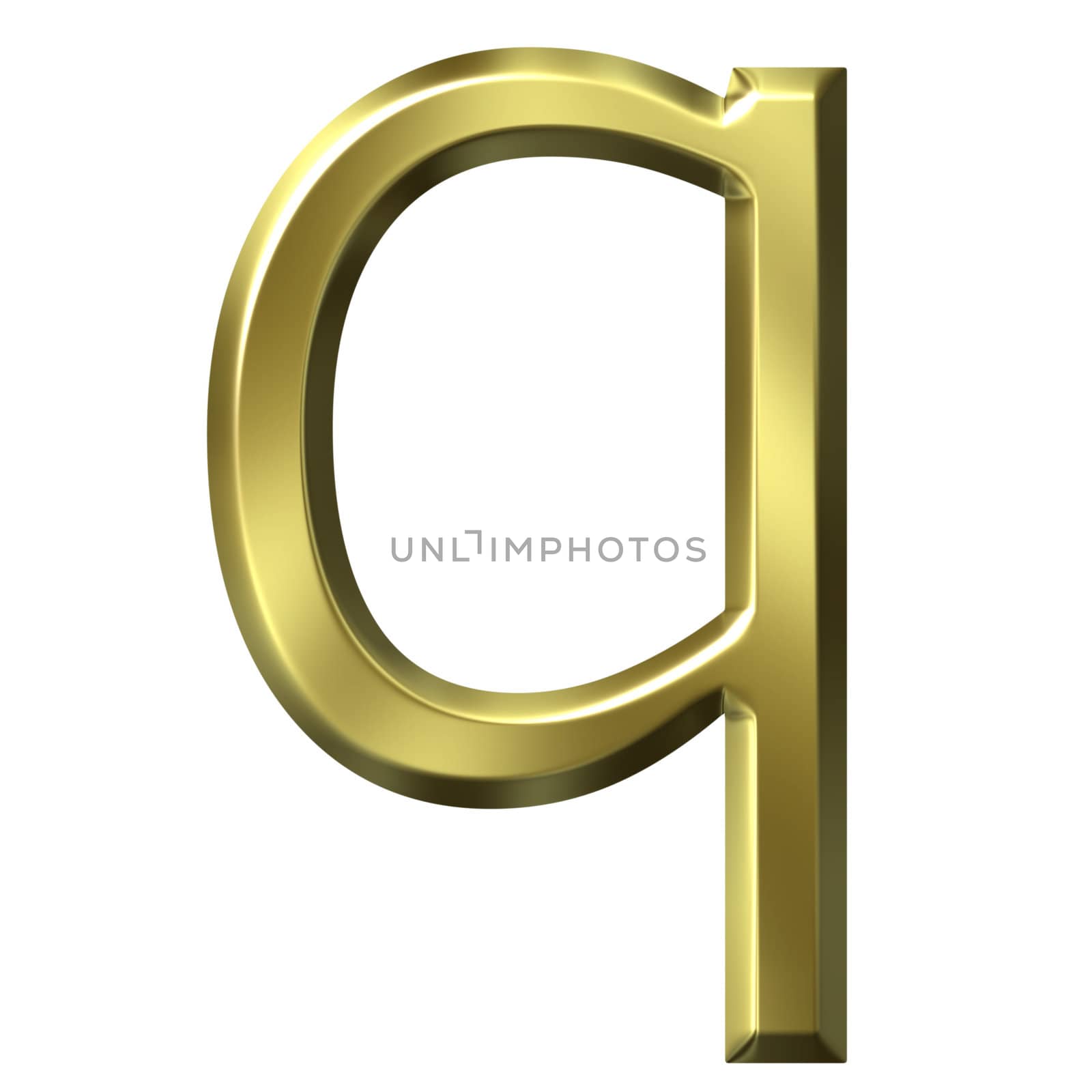 3d golden letter q by Georgios