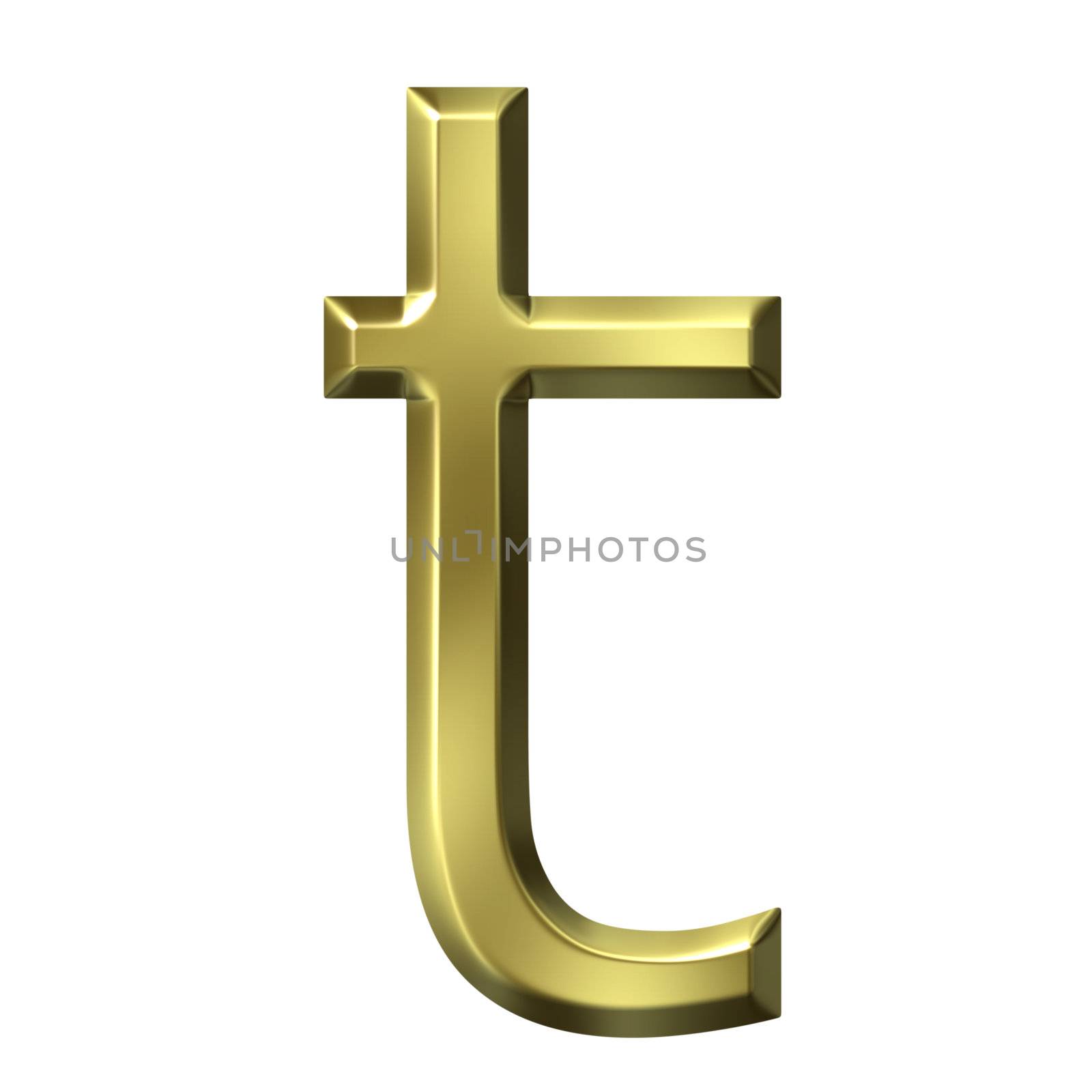 3d golden letter t by Georgios