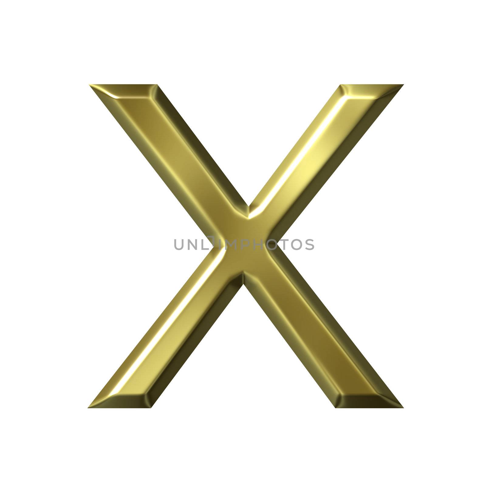 3d golden letter x by Georgios