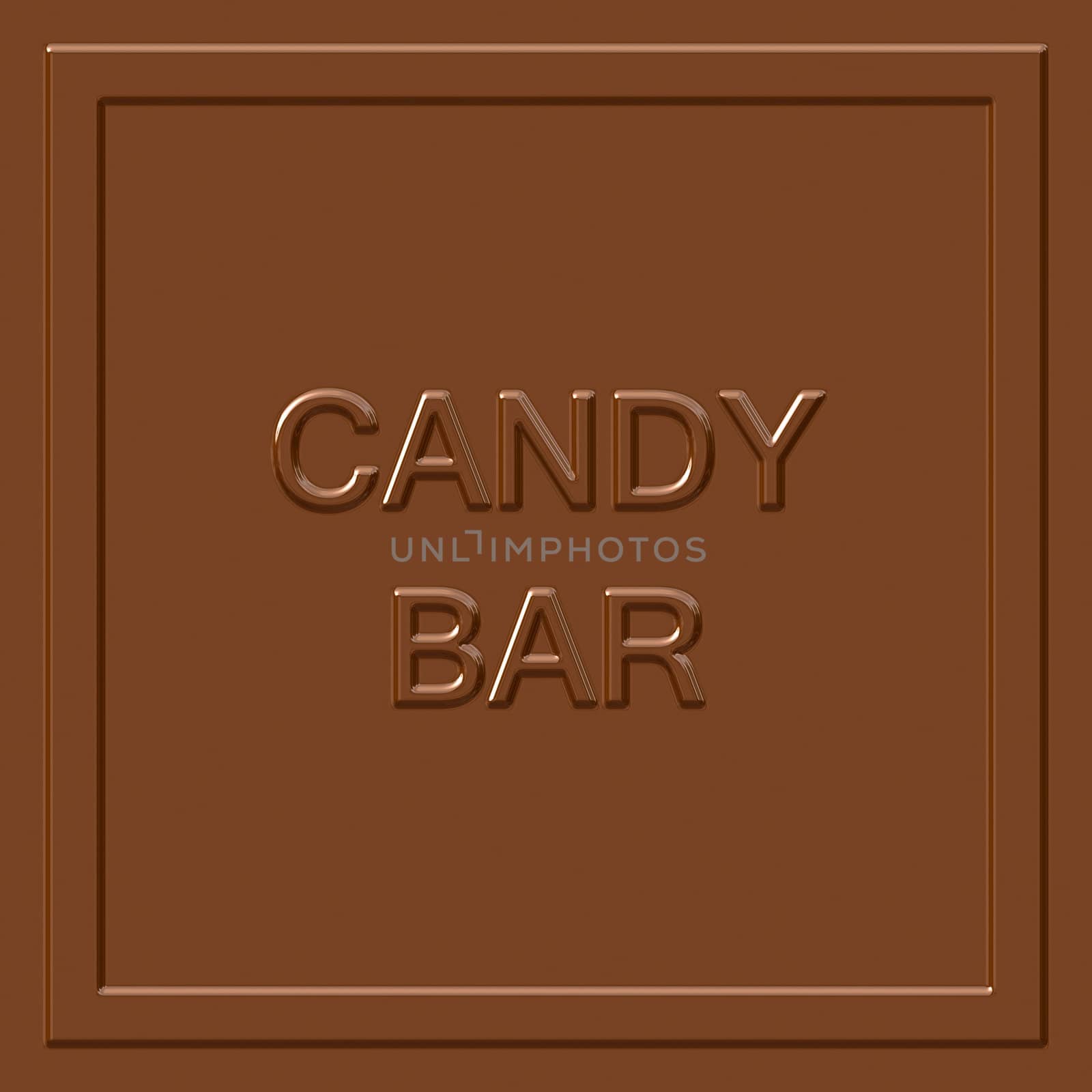A milk chocolate candy bar square that tiles seamlessly as a pattern to make any background or isolated chocolate bar shape that you need.