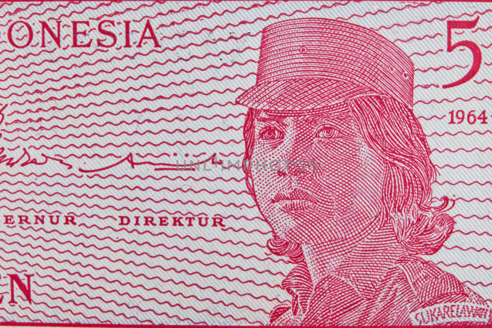 Vingage Indonesian Currency Close up