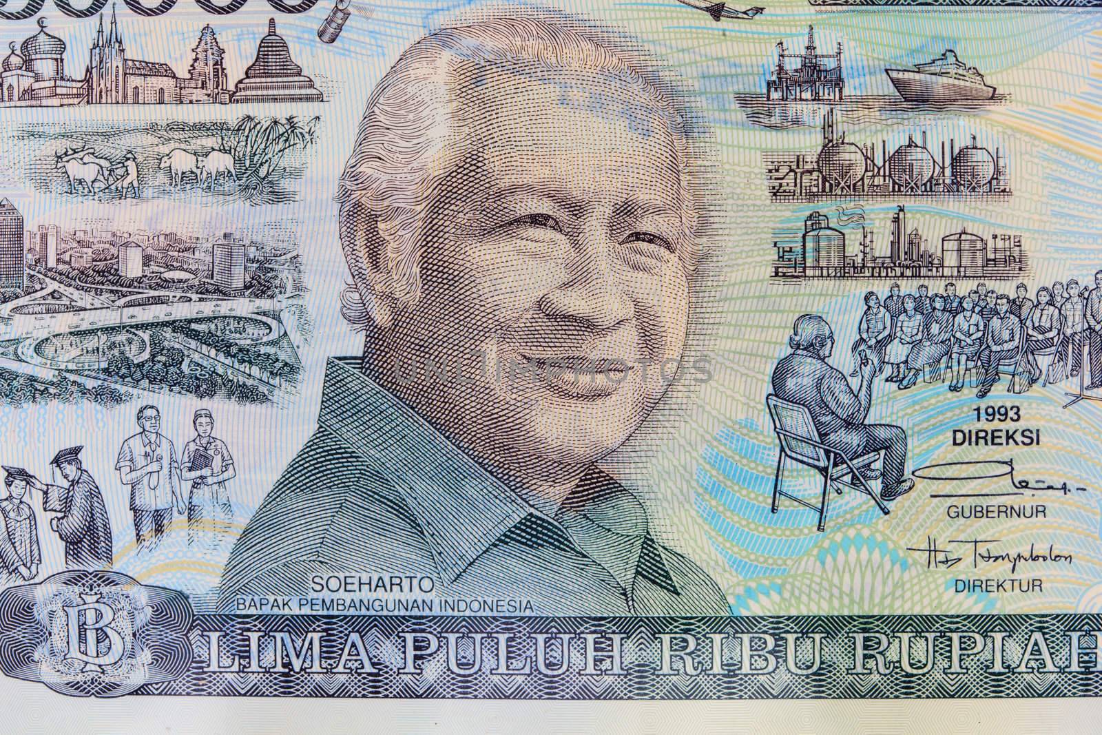 Vintage Indonesian Currency Close up