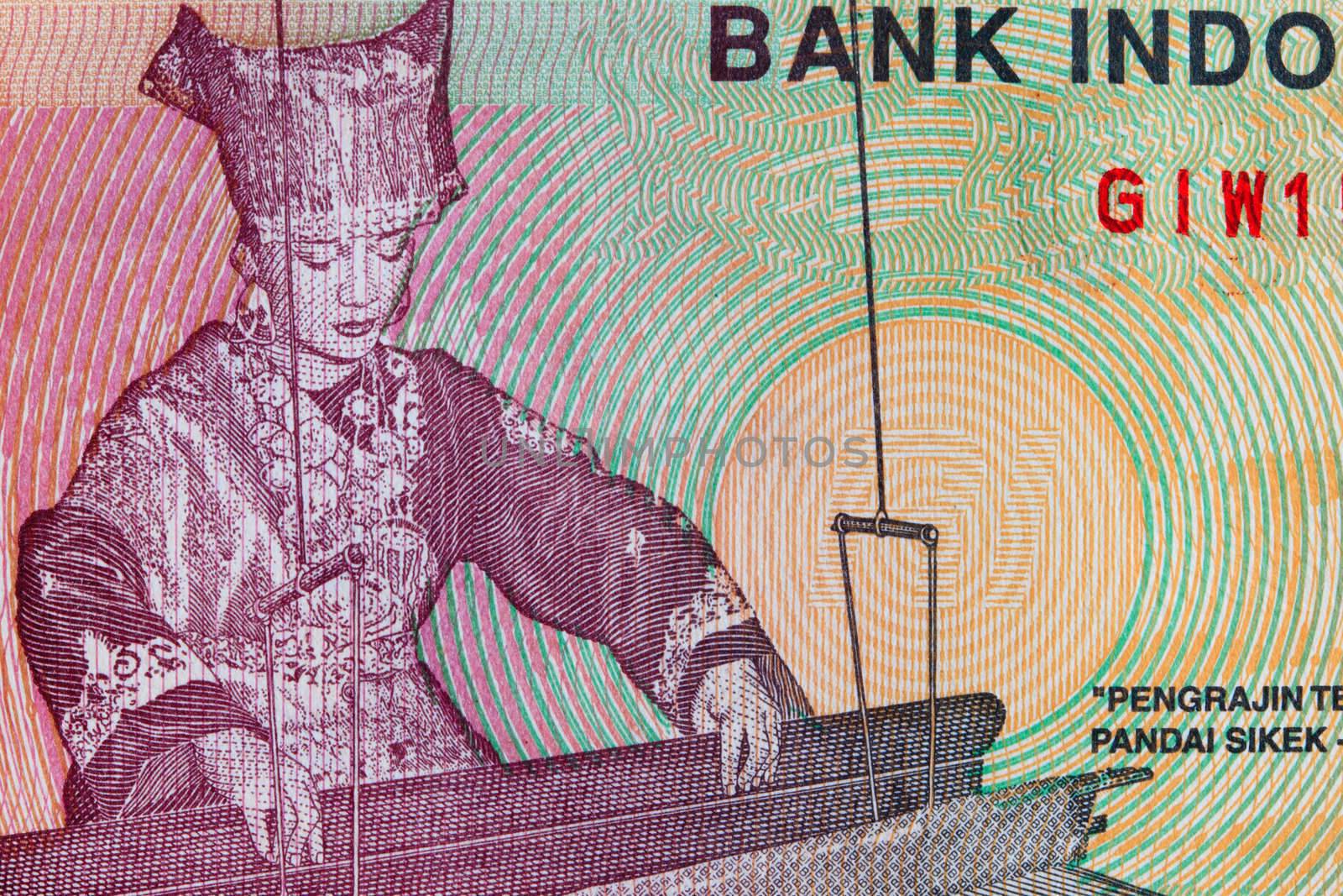 Vintage Indonesian Currency Close up