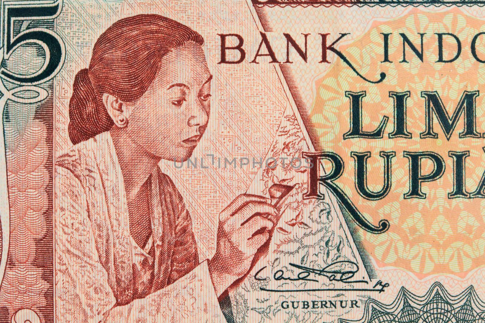 Vintage Indonesian Currency Close up