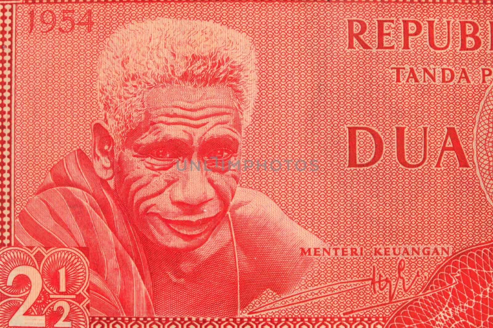 Vintage Indonesian Currency Close up