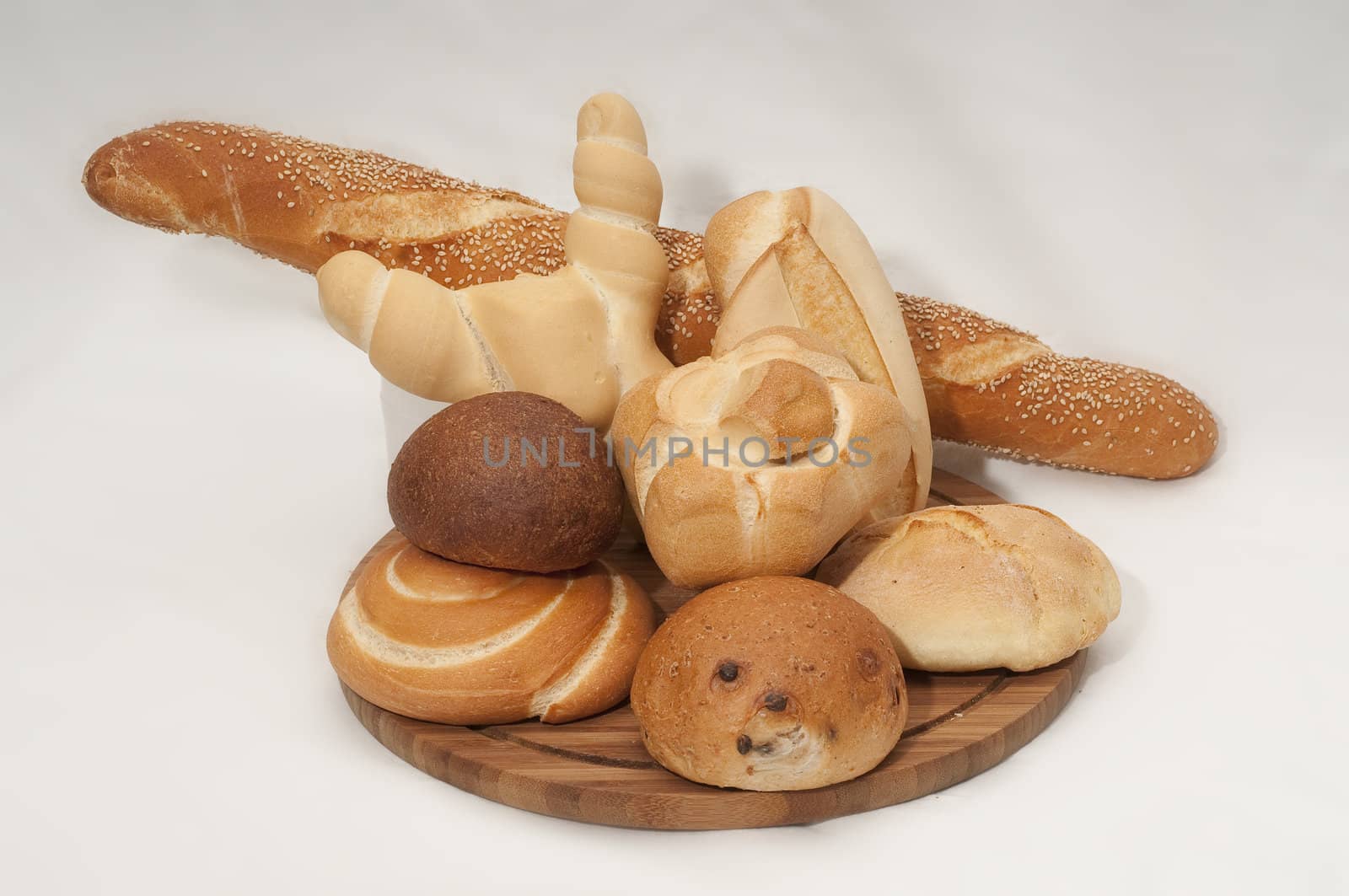 Different shapes and variety of bread