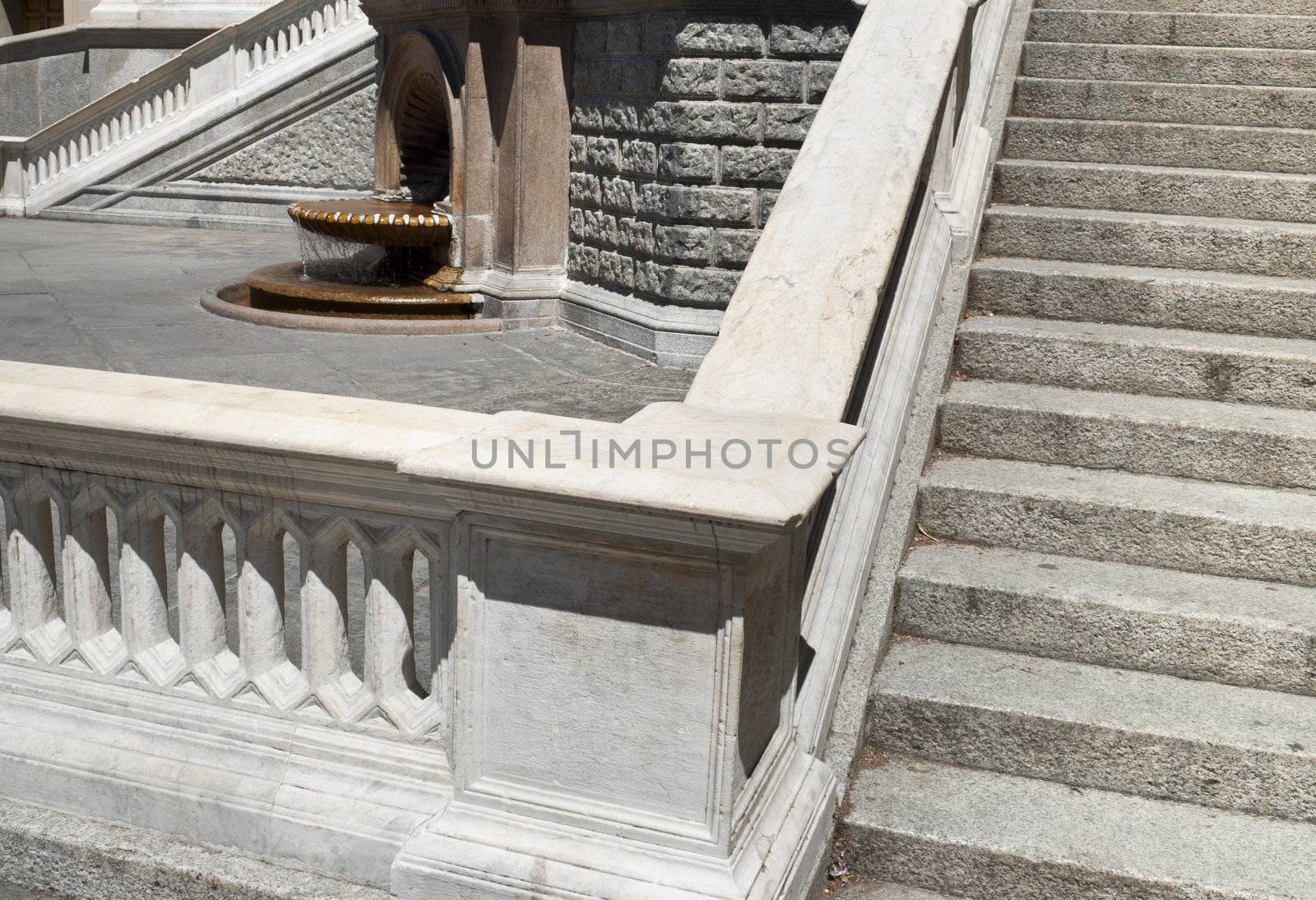 Hot water fountain from little town in Italy, Acqui Terme