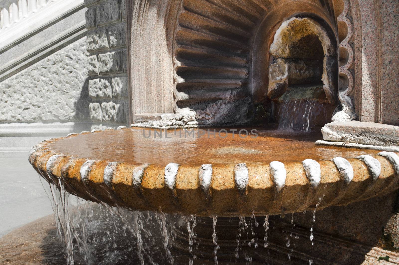 Hot water fountain from little town in Italy, Acqui Terme