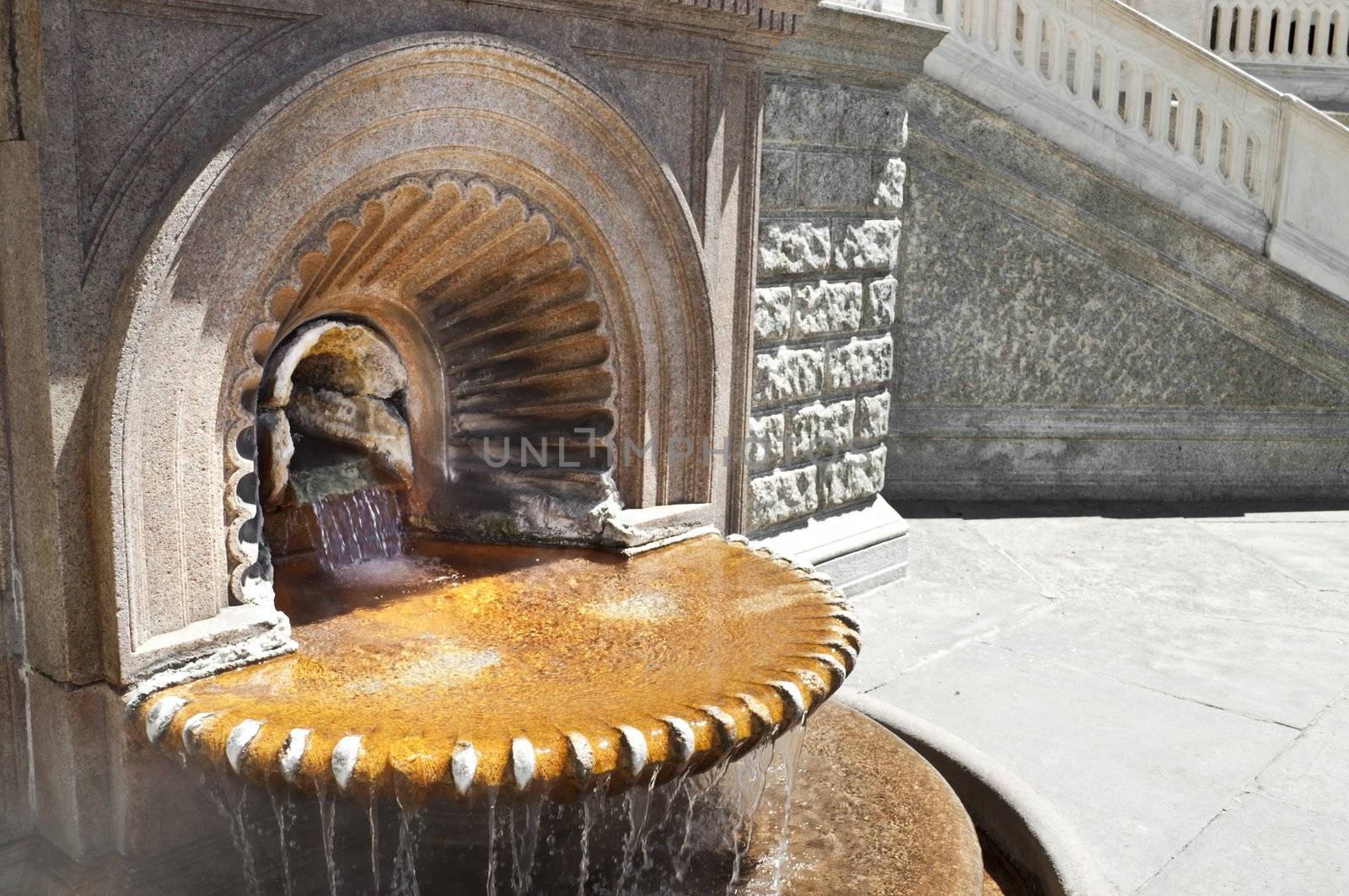 Hot water fountain from little town in Italy, Acqui Terme