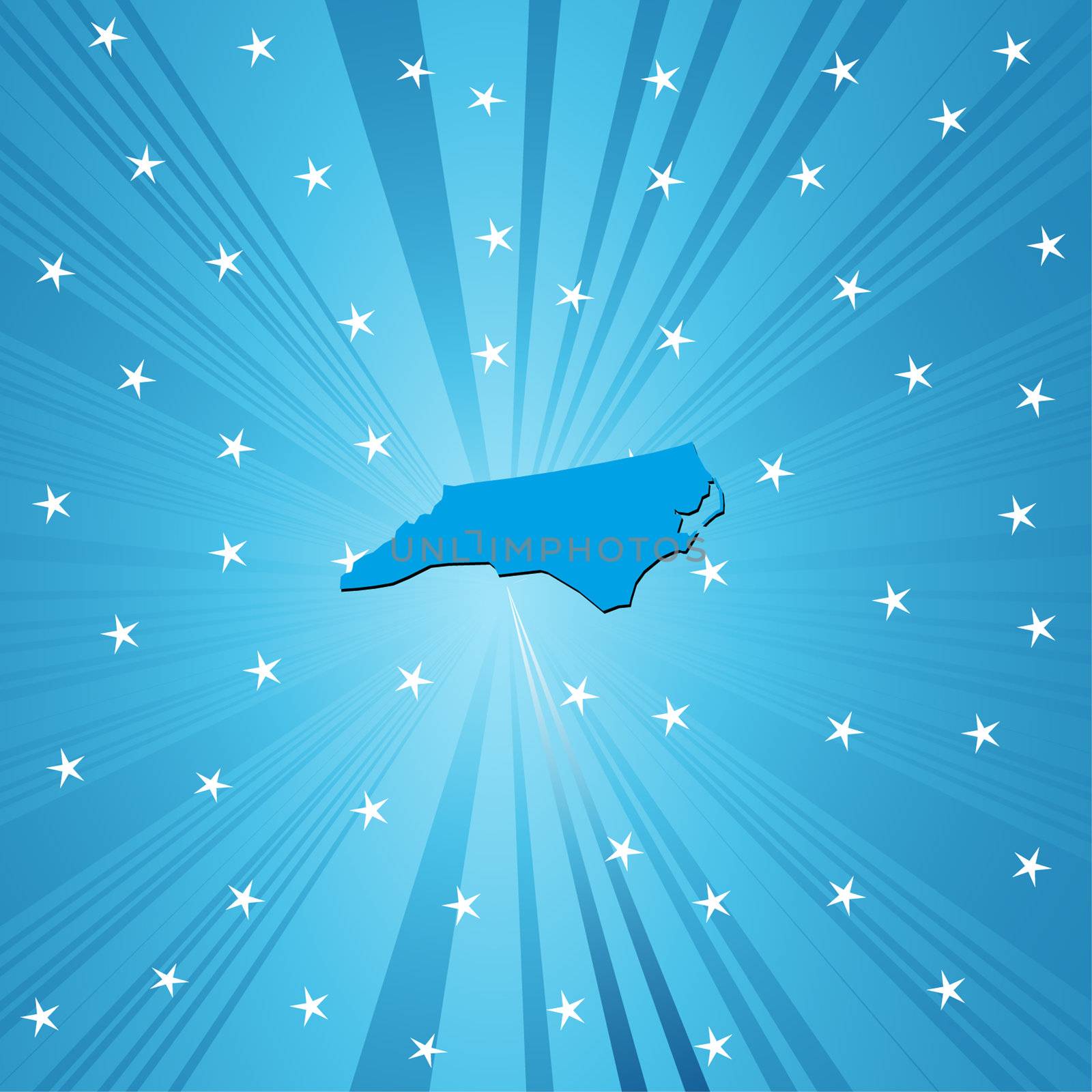 Blue North Carolinamap, abstract background for your design