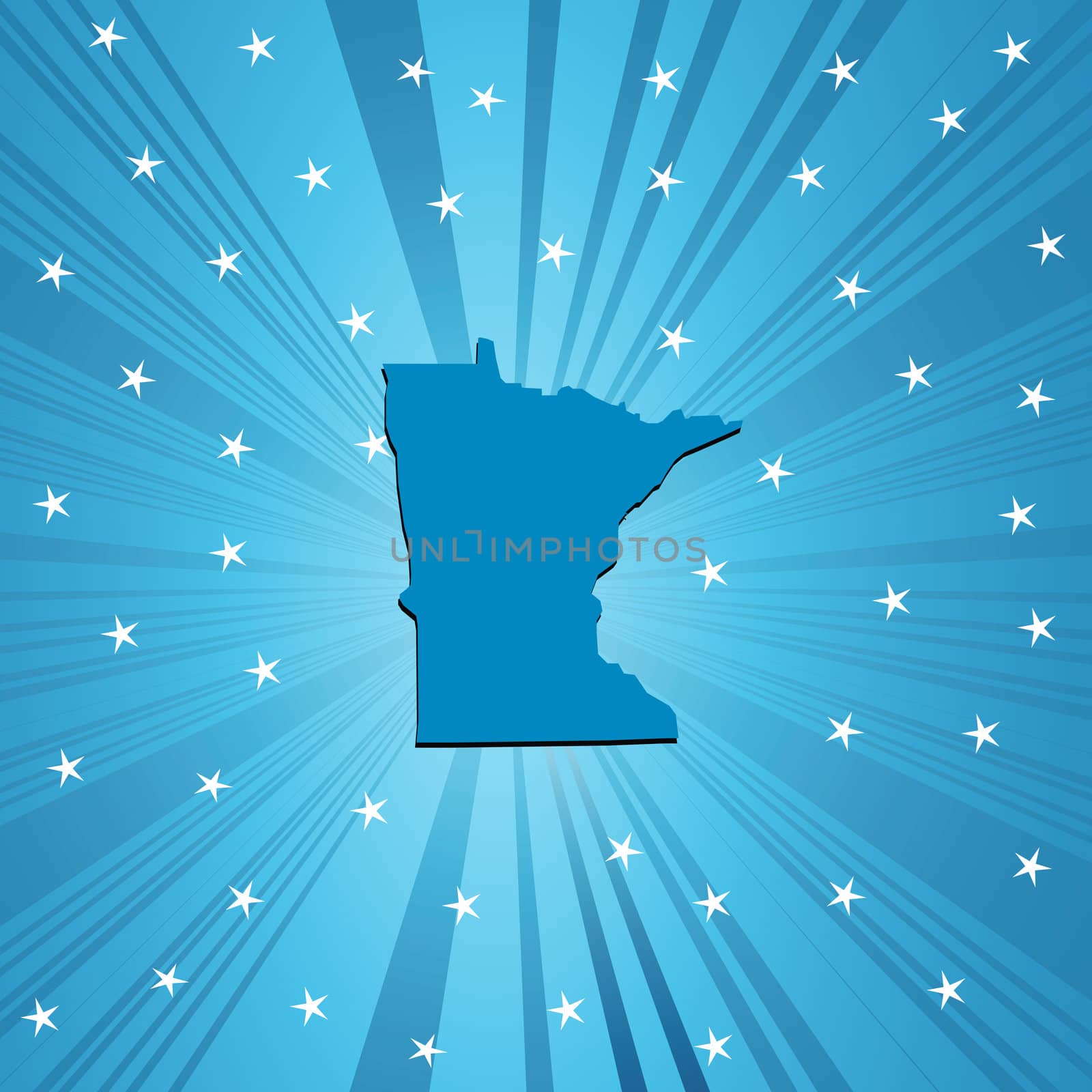 Blue Minnesota map, abstract background for your design