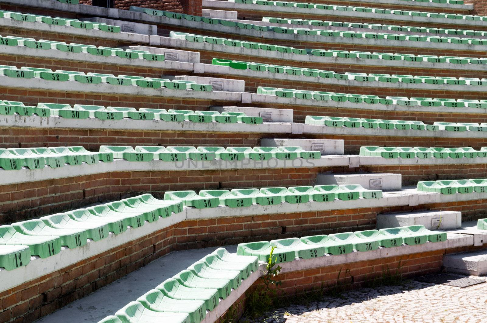 Exterior old amphitheater seats from a little town in Italy 