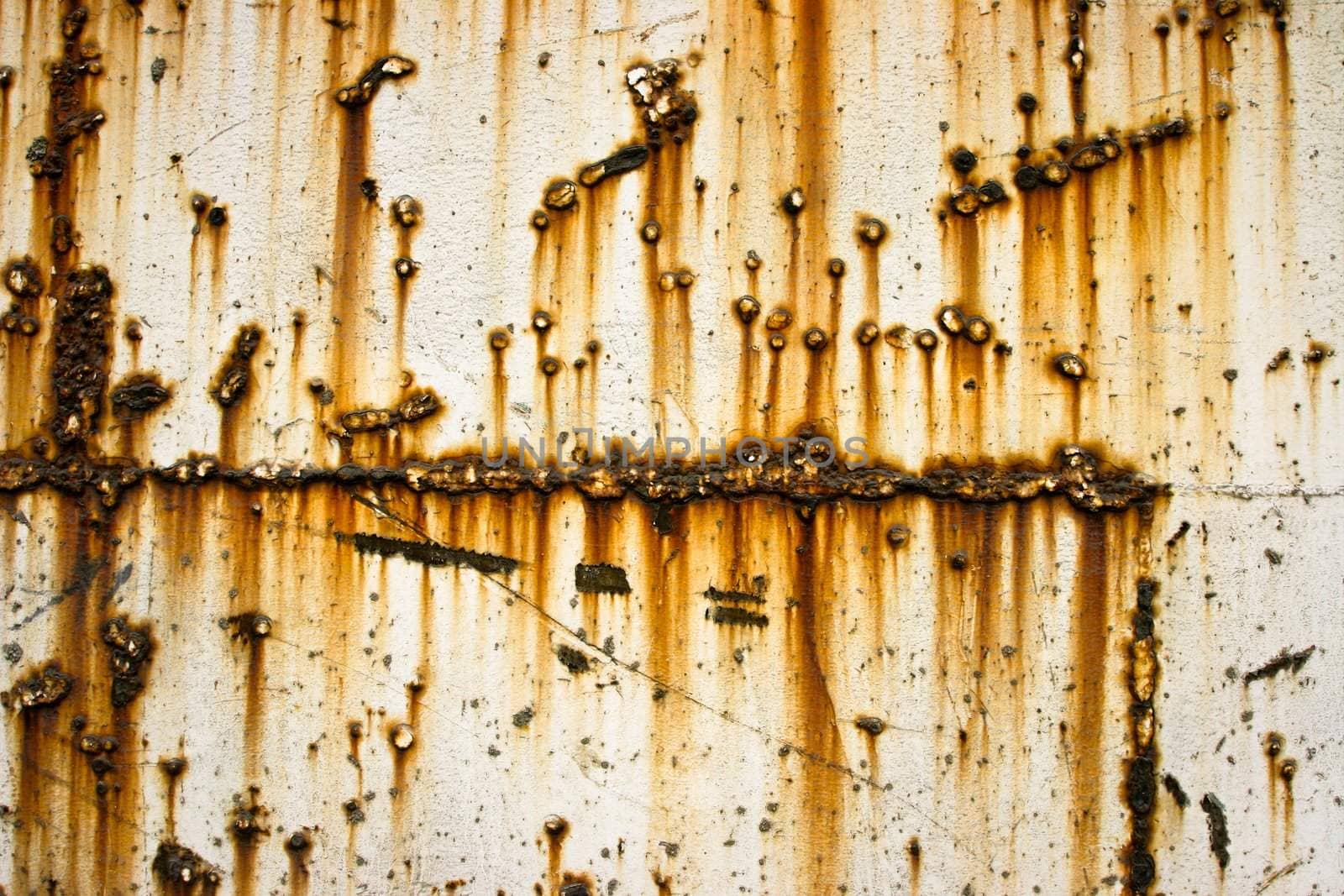 Rusty Metallic Wall with rusty spots and stains