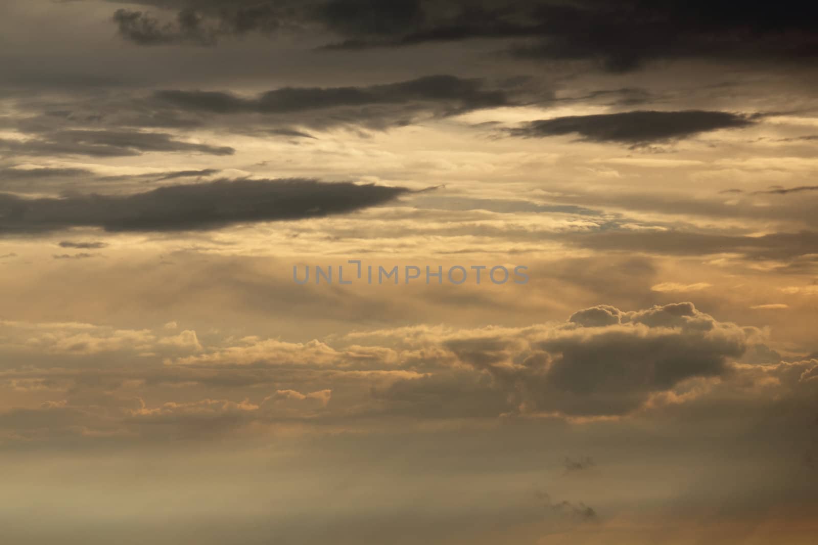 Dramatic clouds in a late evening after a rainshower