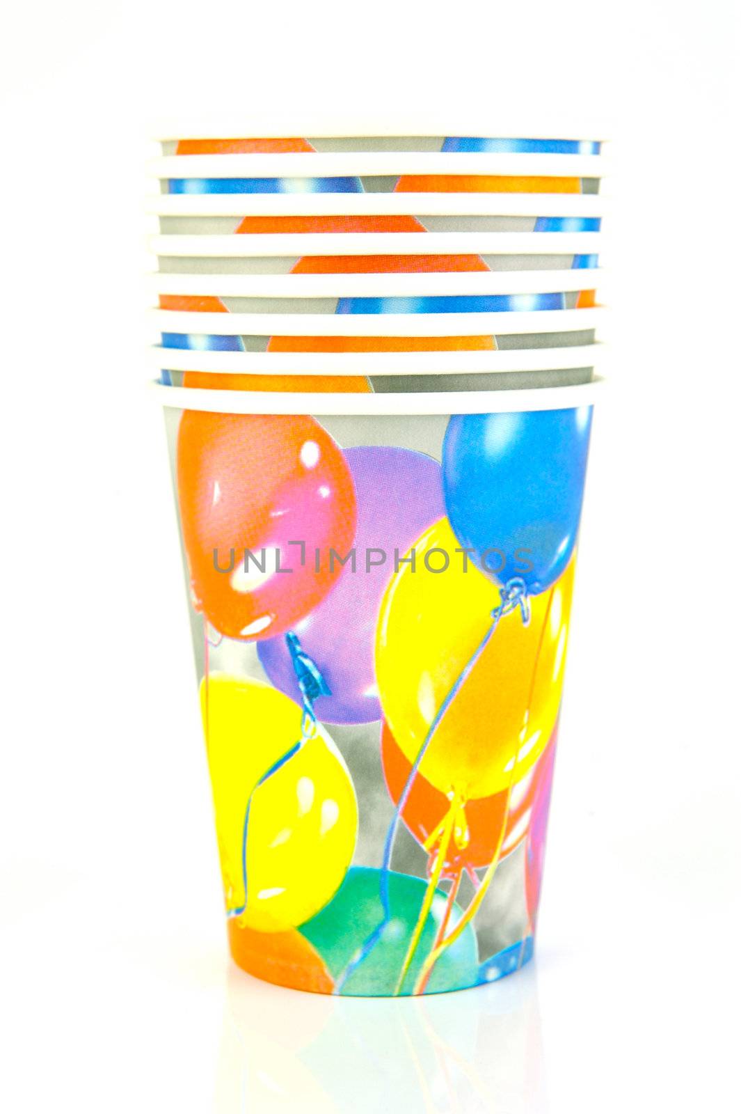 Party cups isolated against a white background