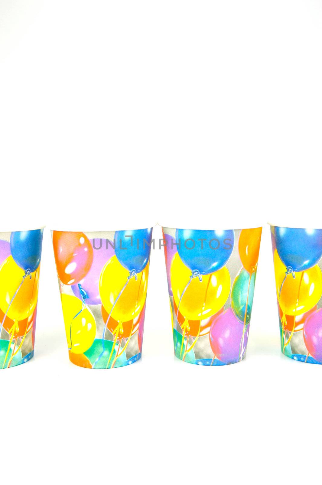 Party cups isolated against a white background