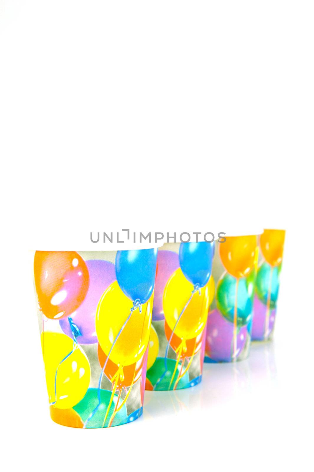 Party cups isolated against a white background