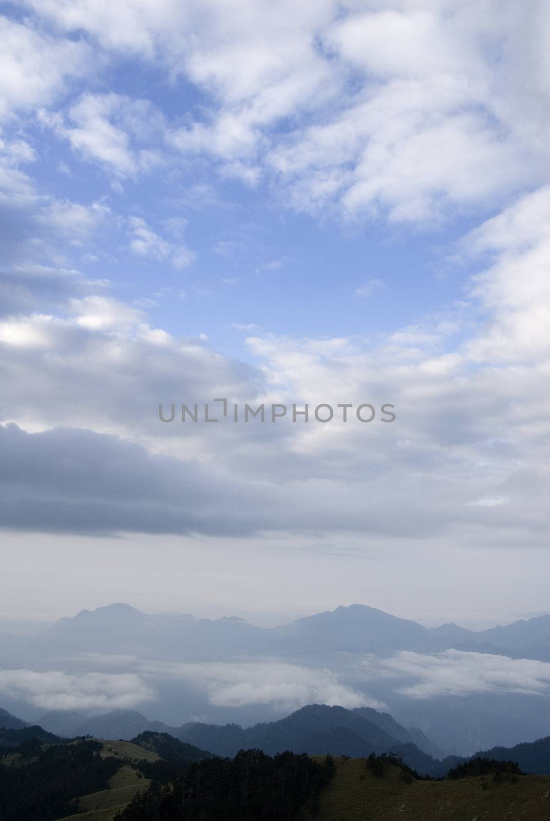 A beautiful clouds with blue sky. Take this picture in Taiwan.