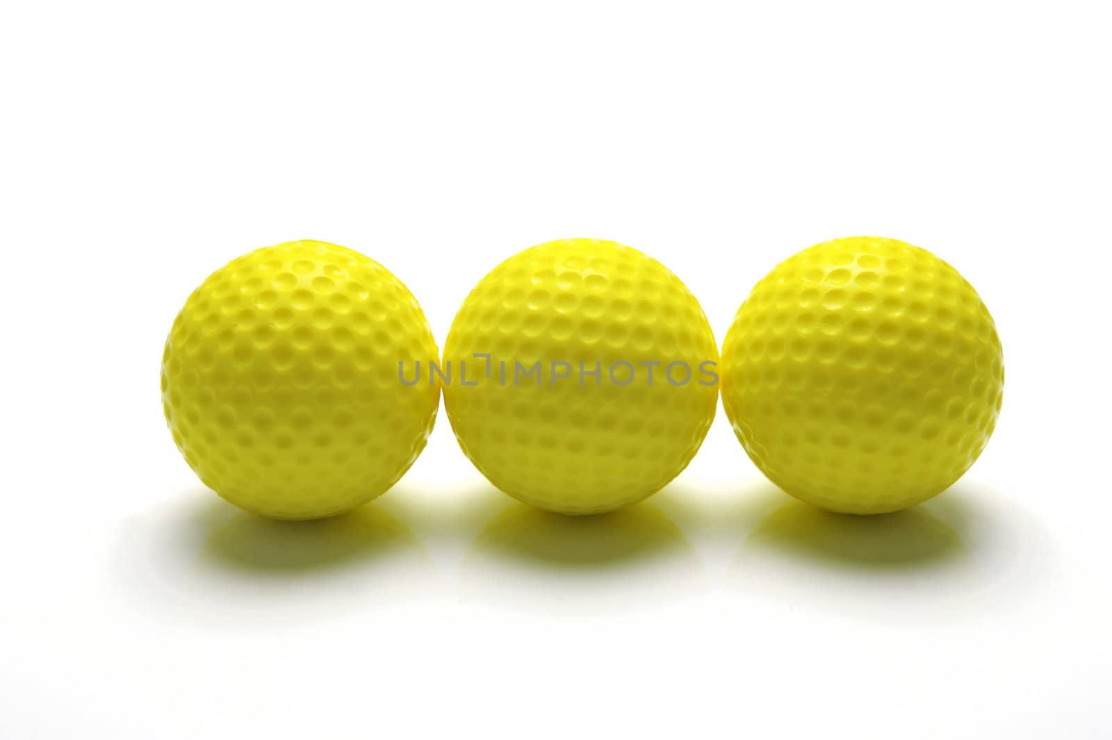 Golf Balls isolated against a white background