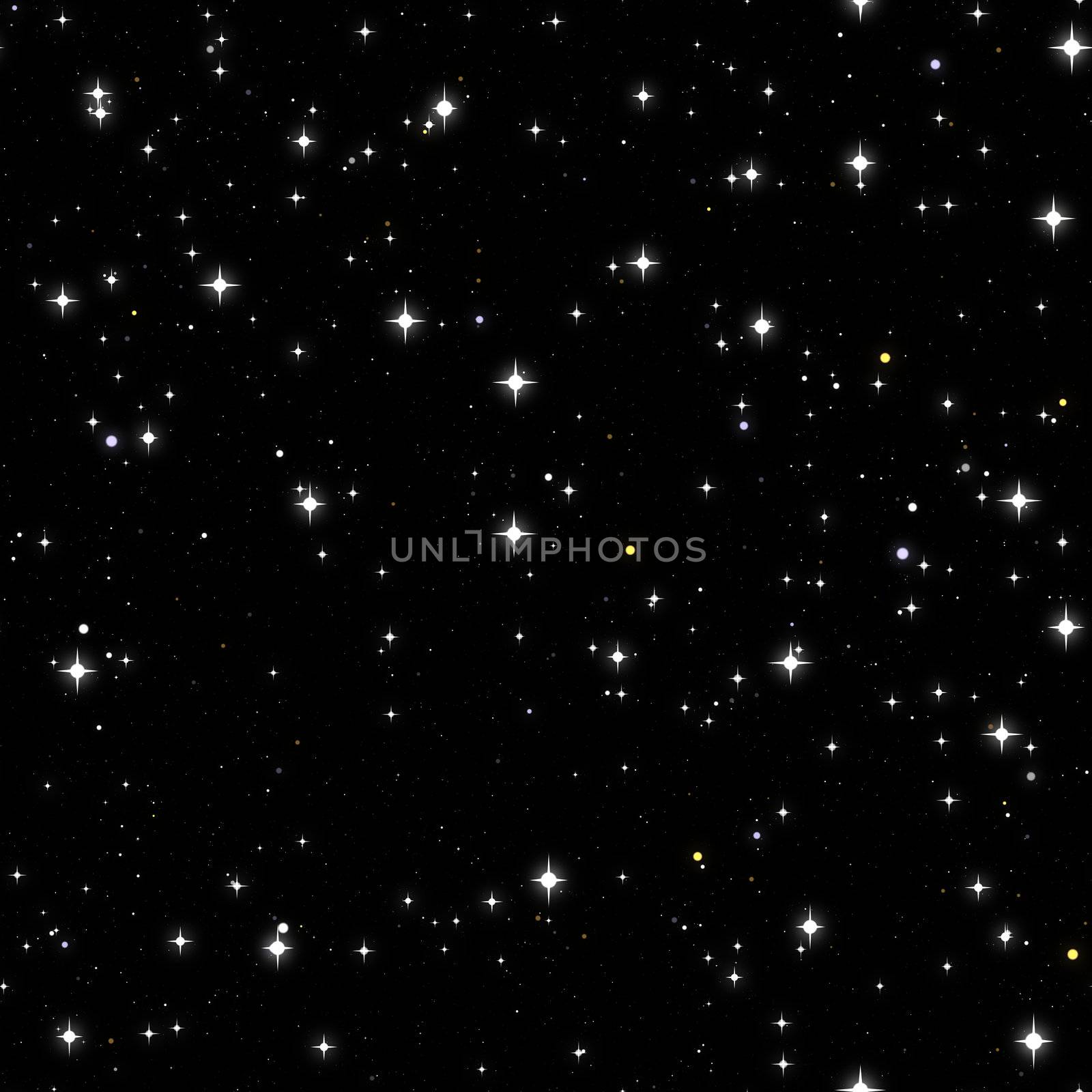 Seamless Starry Sky Background with Night Stars