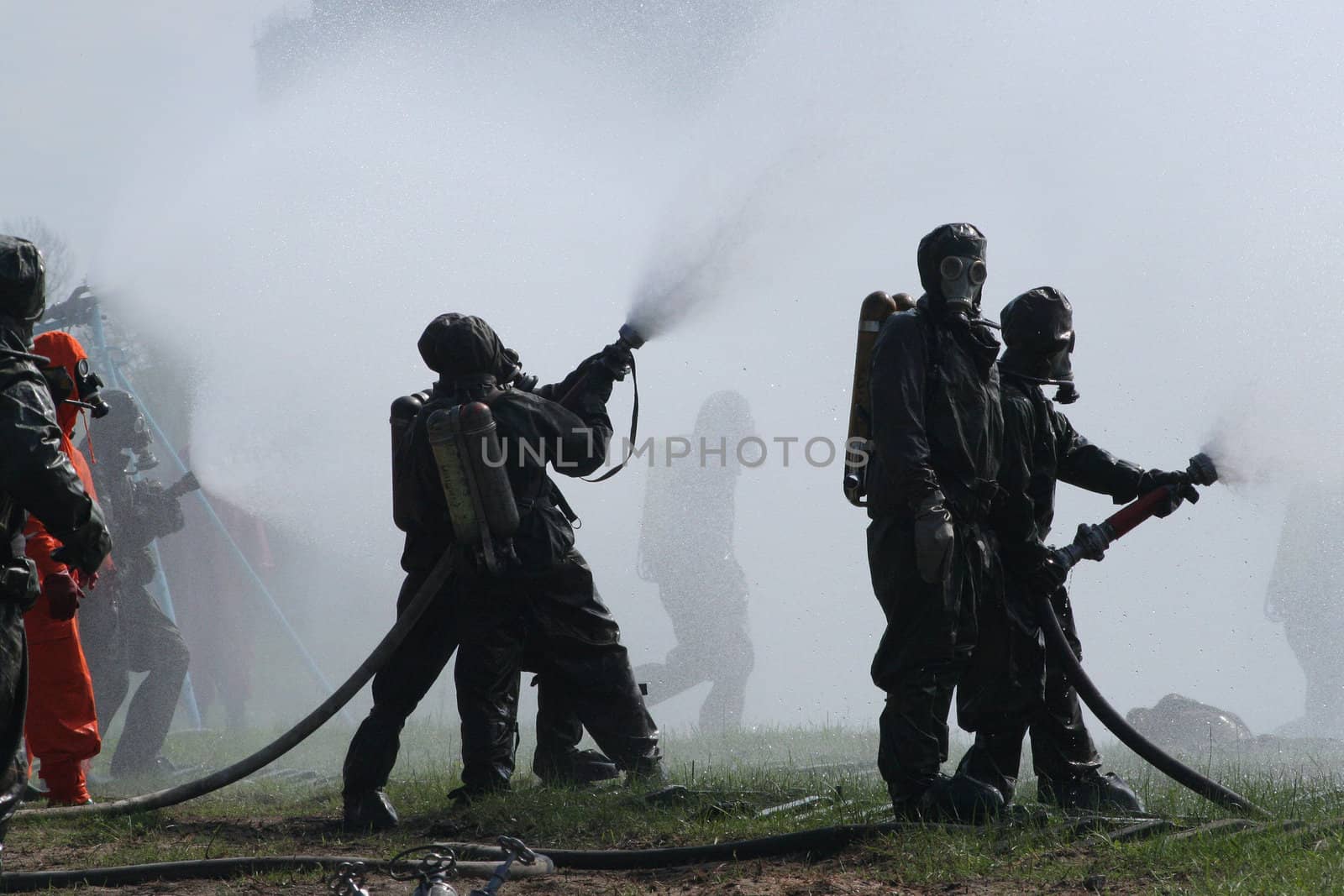 Firemen try to put out the railway tank with chemical substances Kharkov region Ukraine