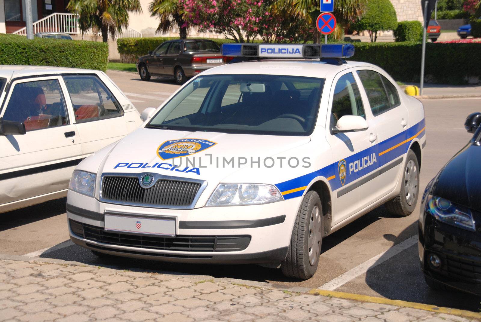 Police car in croatia. by wojciechkozlowski
