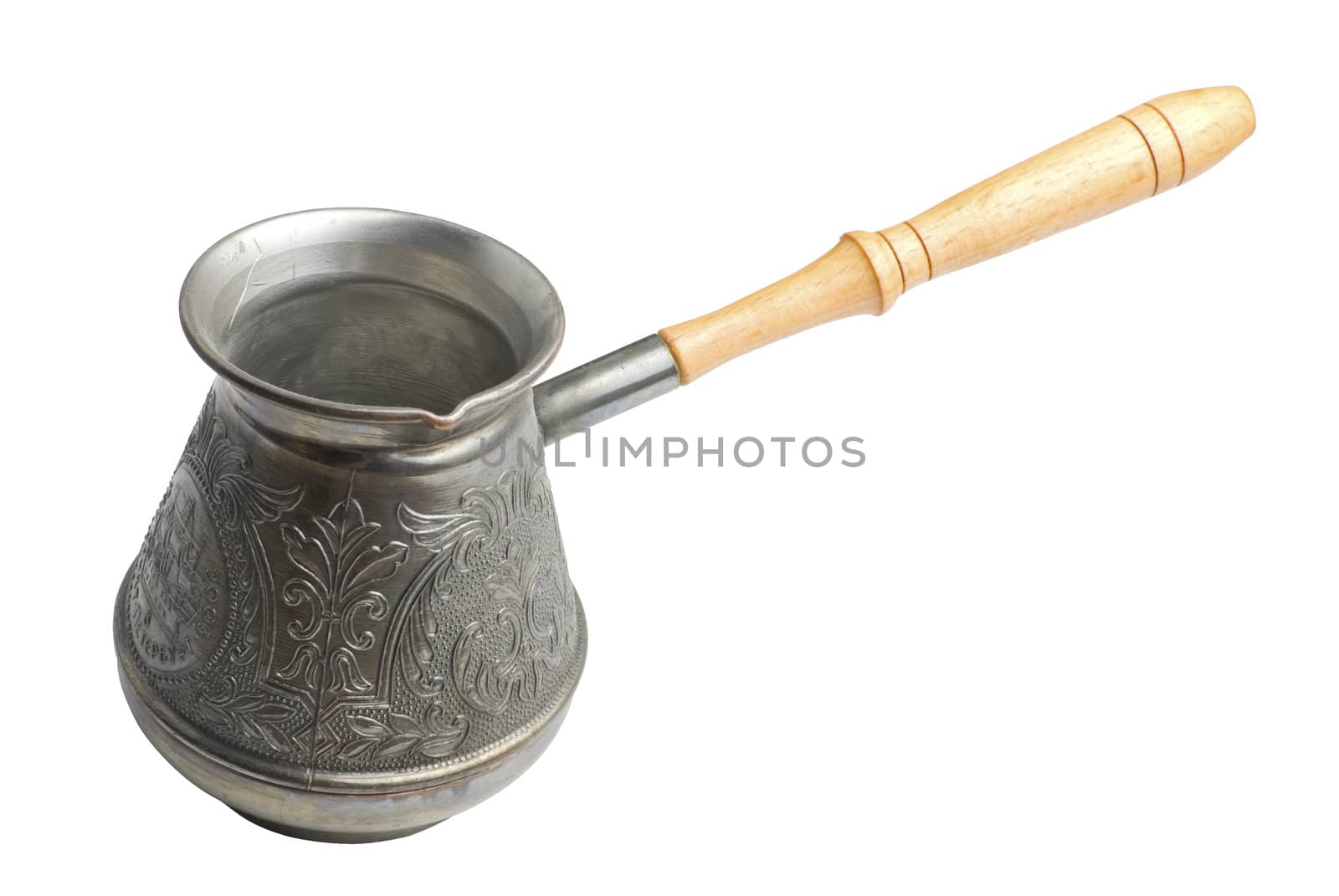 Kitchen tool for making coffee. Empty and isolated on white background