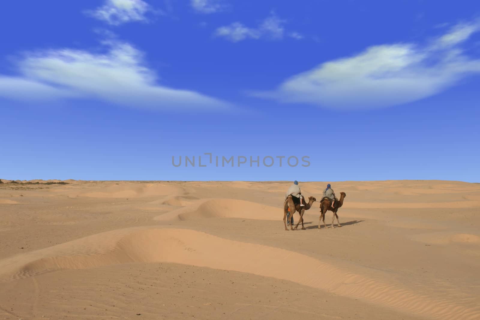 Riding through african desert