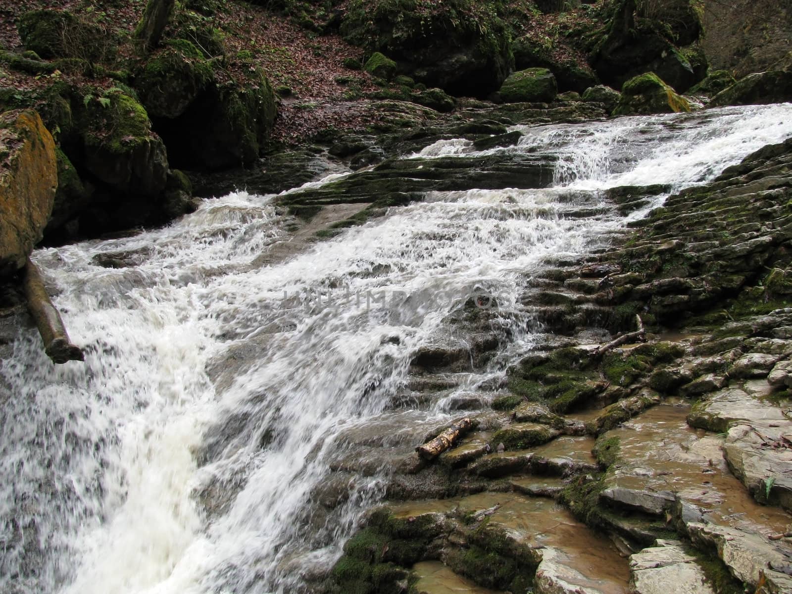 Falls, the river, stream, water, moisture, beauty, caucasus, relief, landscape, the nature, landscape, kind, background, stream, wood, channel, rocks, mountains, autumn, a panorama, stones, the cascade, travel, round, a nature sanctuary, excursion object