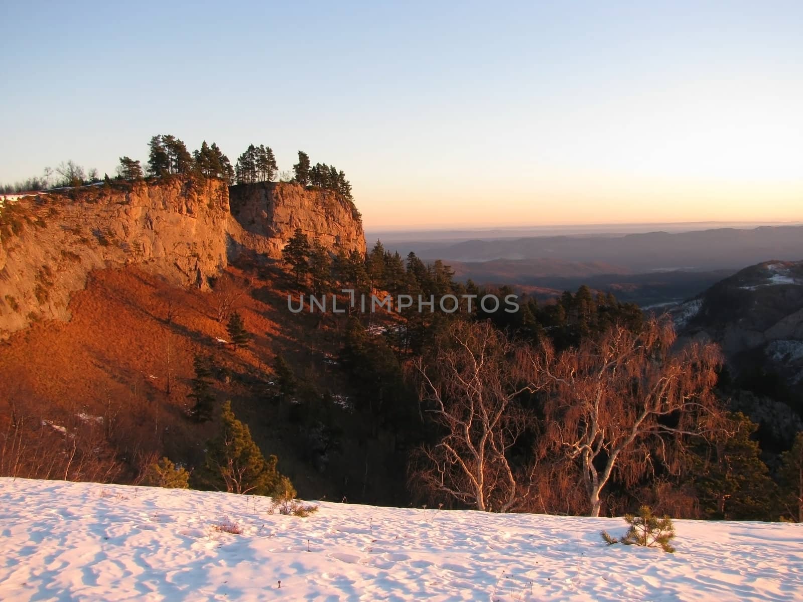 Mountains, caucasus, rocks, a relief, a landscape, the nature, a panorama, a landscape, a ridge, top, breed, the sky, reserve, a background, a kind, a route, a slope, peak, beauty, bright, a file, tourism, travel, winter, a dawn, a decline, pines, firs, snow, wood, trees
