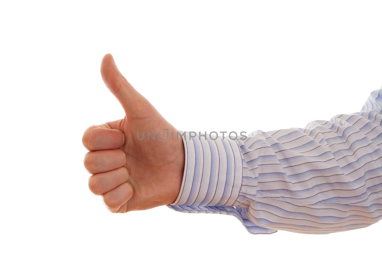 thumbs up on a white background