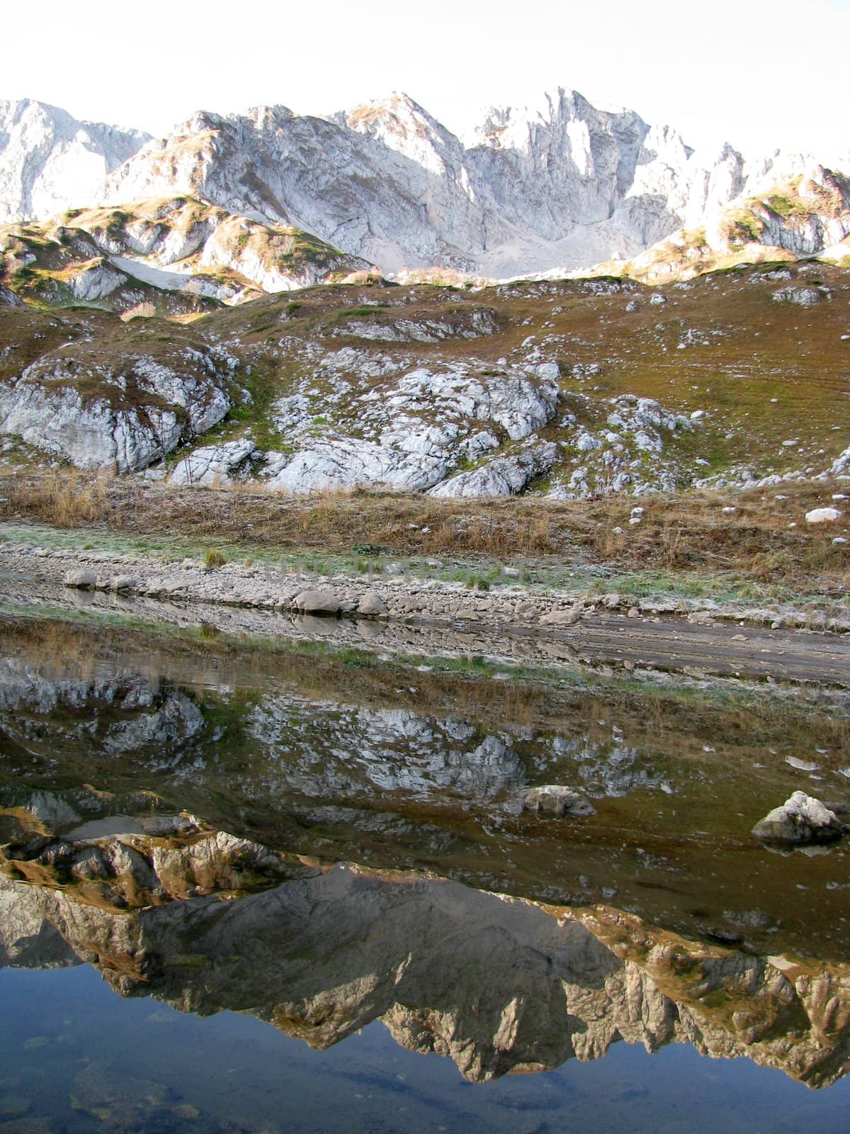 The nature; caucasus; mountains; top; a ridge; a panorama; a landscape; lake; water; a reservoir; peaks; the sky; reflexion; rocks; the bright; a background; a kind; beauty; reserve; morning, stones, a bottom, a glacier, snow