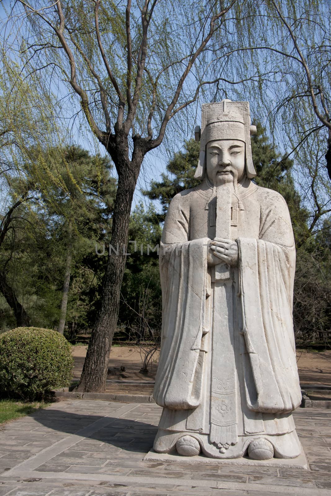 Ming Tombs: statue of bureaucrat. by Claudine