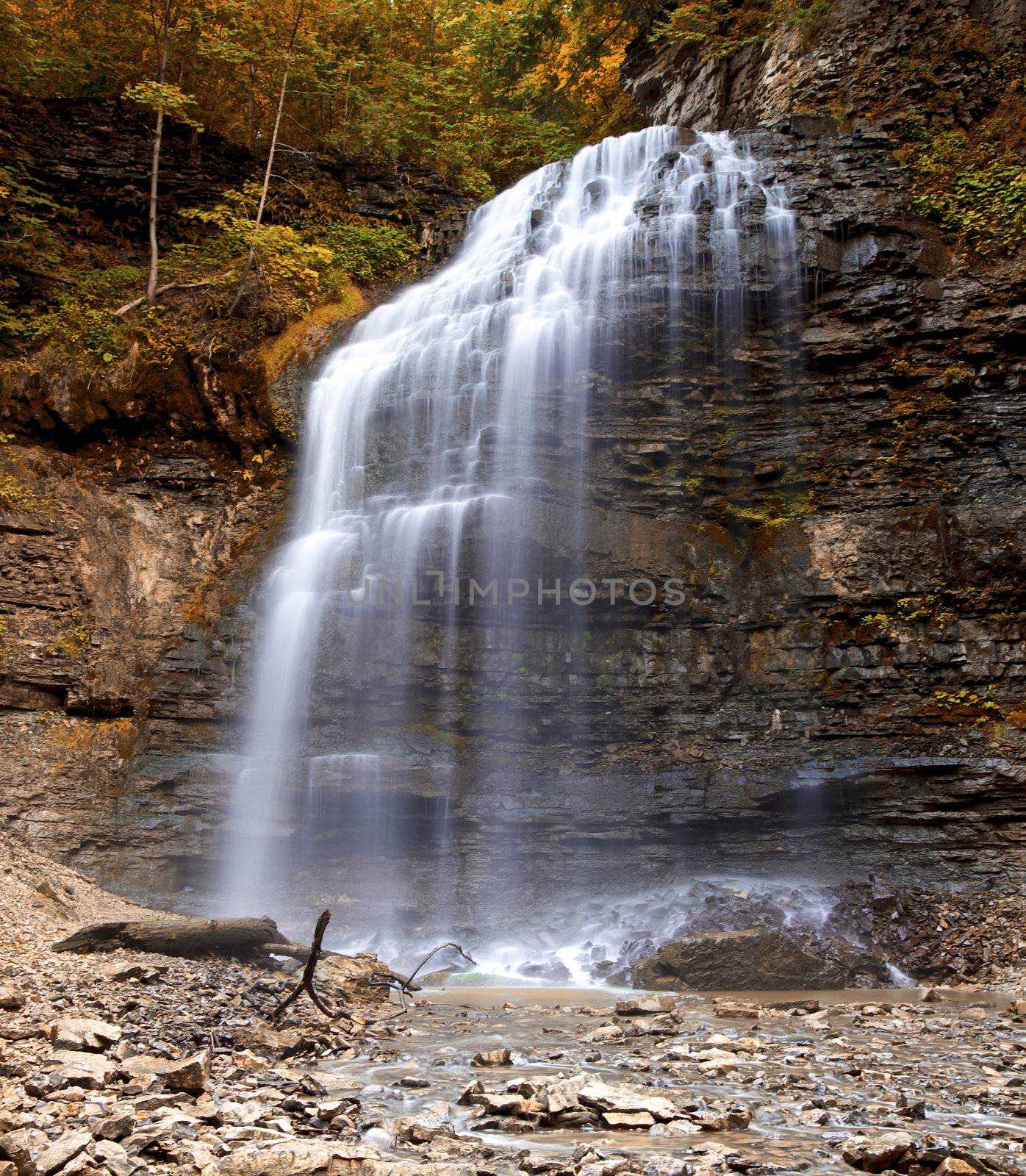 Spectacular time exposure of a majestic waterfall